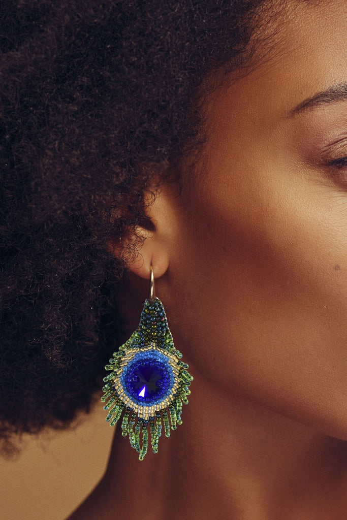 Miccy's | Peacock Feathers | PatchArt Earrings