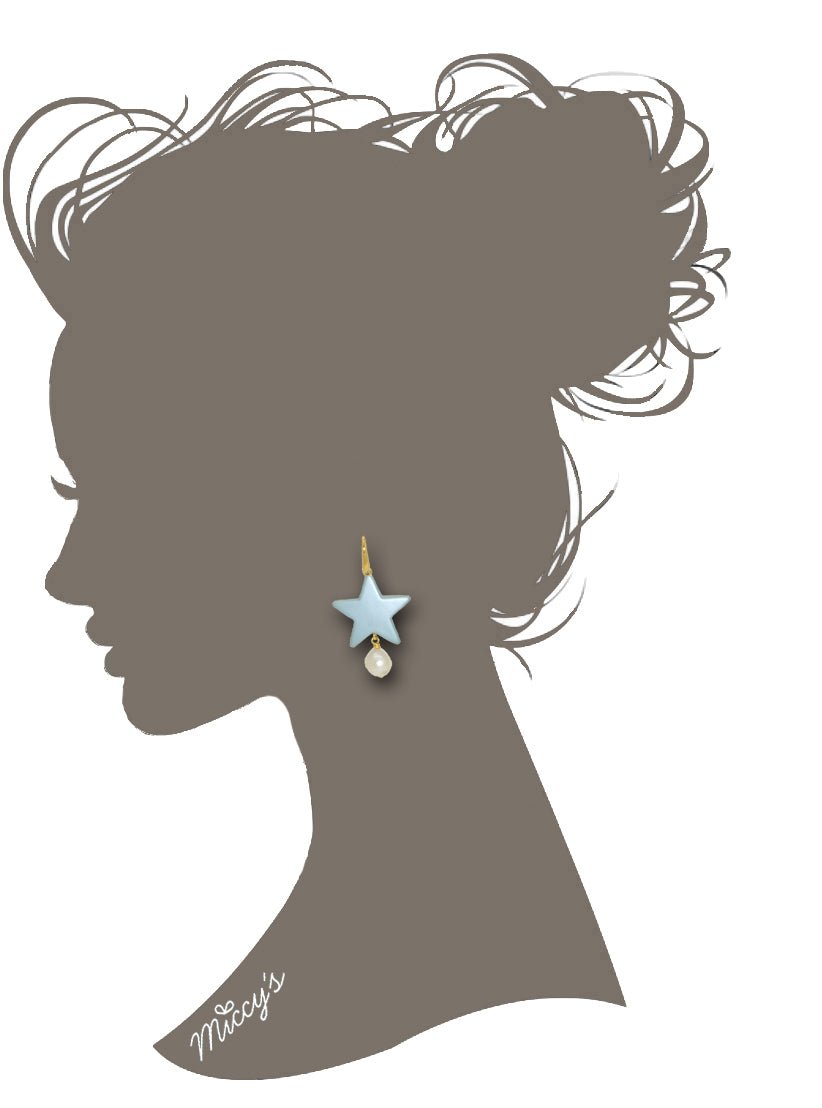 Miccy's | Pearl Star Pastel Blue | Resin Earrings