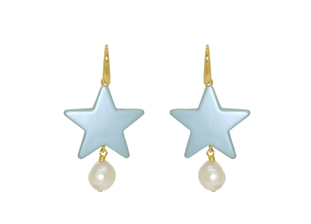 Miccy's | Pearl Star Pastel Blue | Resin Earrings