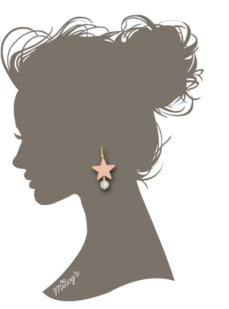 Pearl Star Pastel Pink | Resin Earrings - Miccy's Jewelz Europe