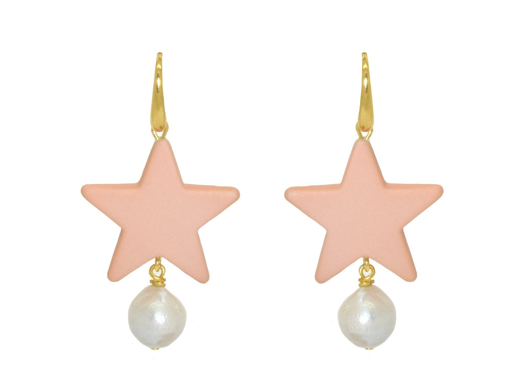 Pearl Star Pastel Pink | Resin Earrings - Miccy's Jewelz Europe