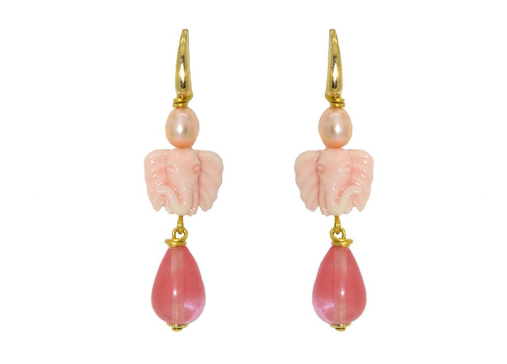 Miccy's | Pink Elephant and Lemonade | Resin Earrings