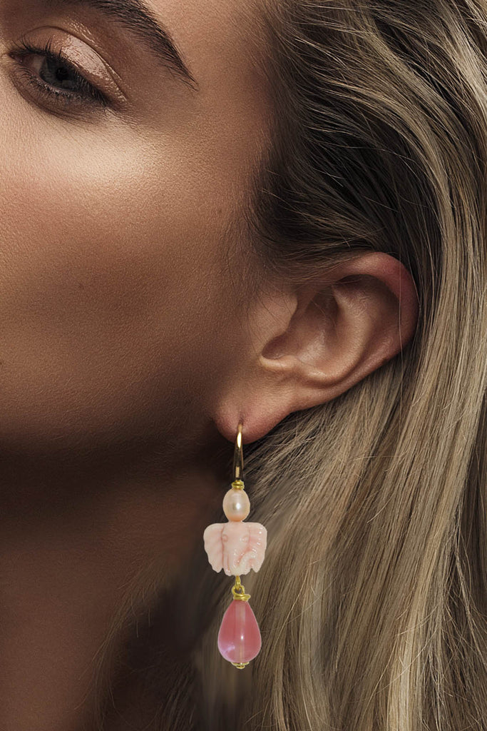Miccy's | Pink Elephant and Lemonade | Resin Earrings