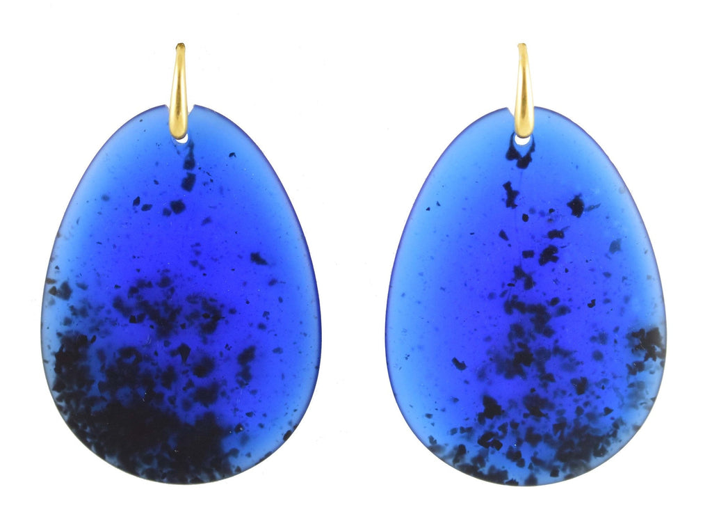 Miccy's | Royal Blue Large Flat Drops | Resin Earrings