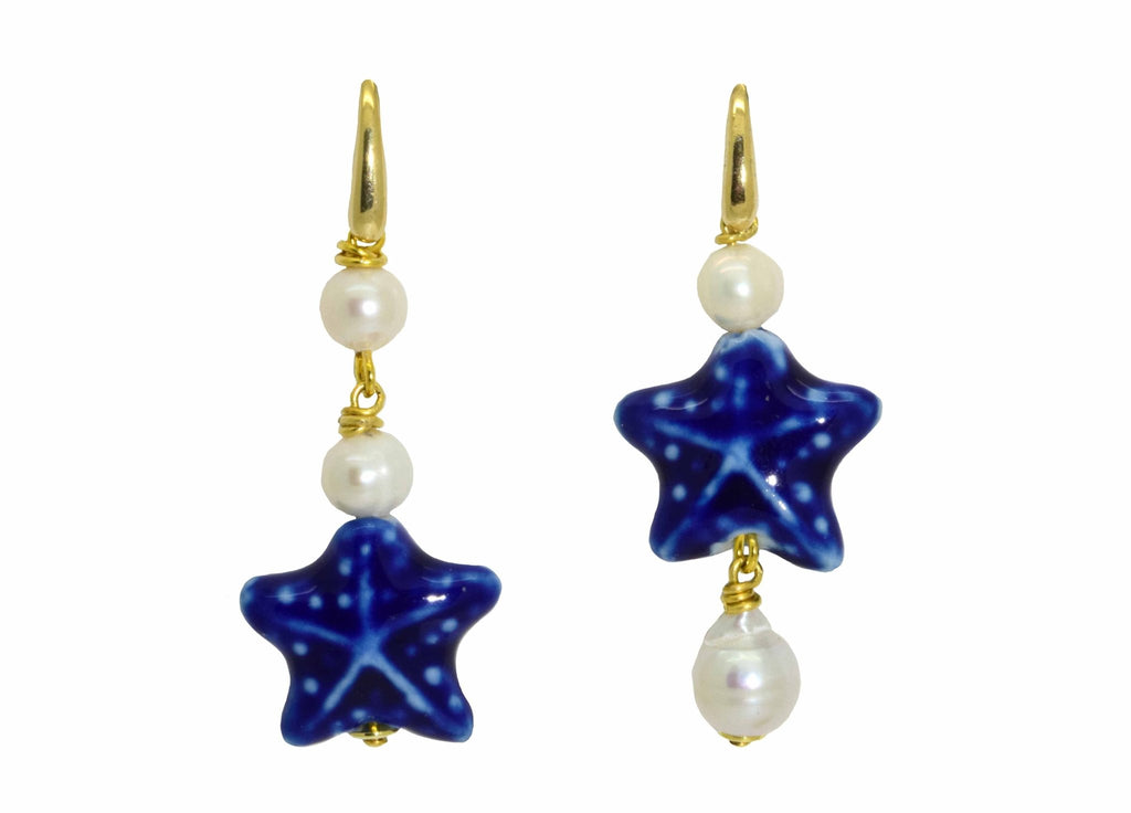 Miccy's | Royal Blue starfishes | Gemstone Earrings
