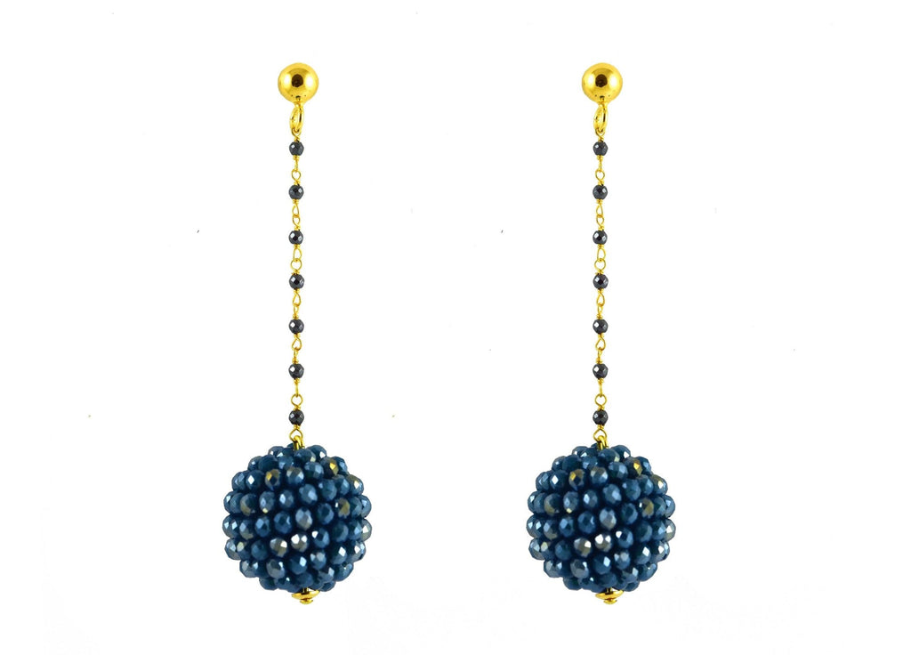 Teal Ball's | Crystals Earrings - Miccy's Jewelz Europe