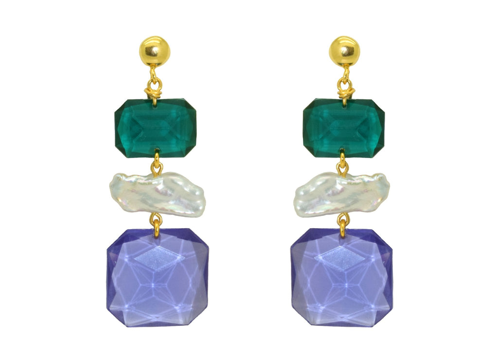Miccy's | Tiffany Purple and Green | Resin Earrings