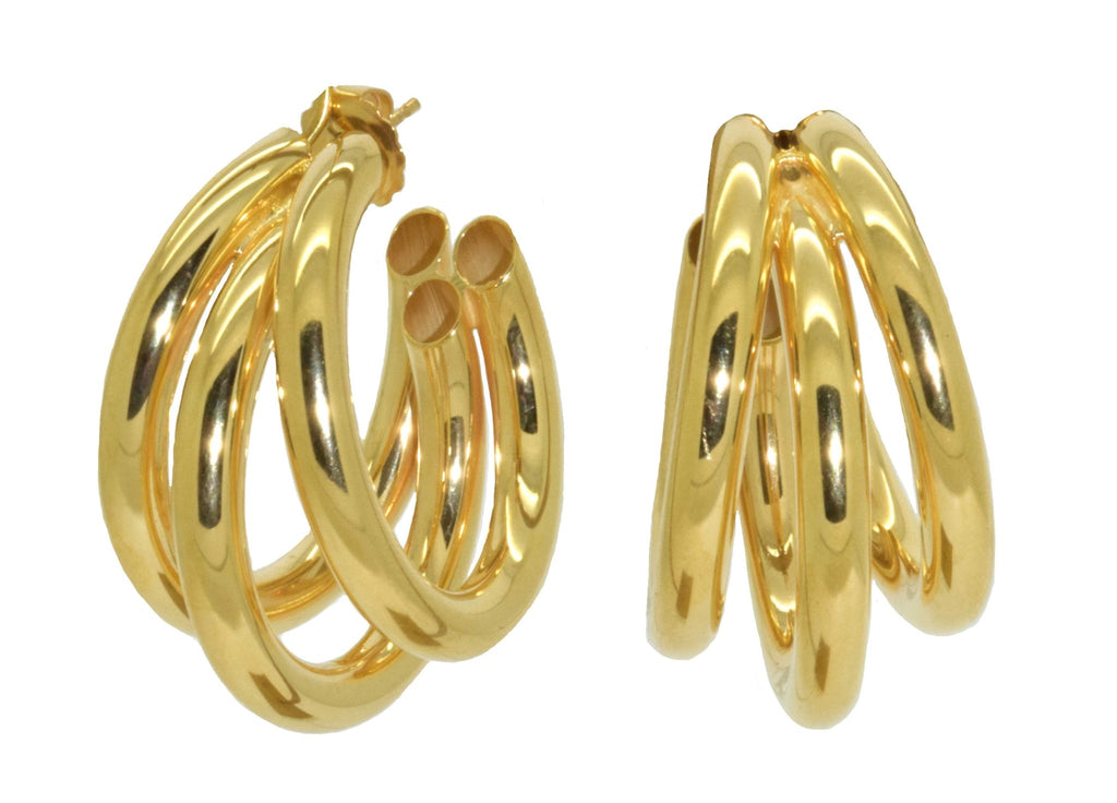 Miccy's | Tres Golden Hoops | Gold Line Earrings