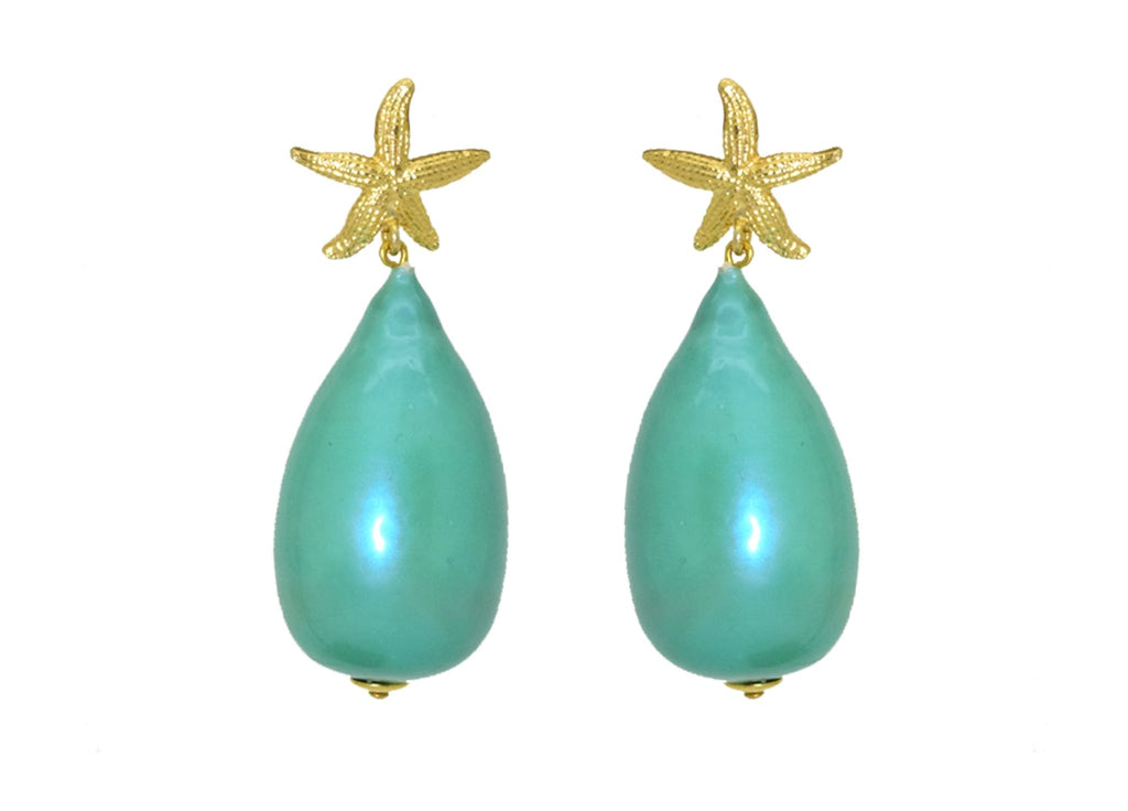 Miccy's | Turquoise Cotton Pearls | Resin Earrings
