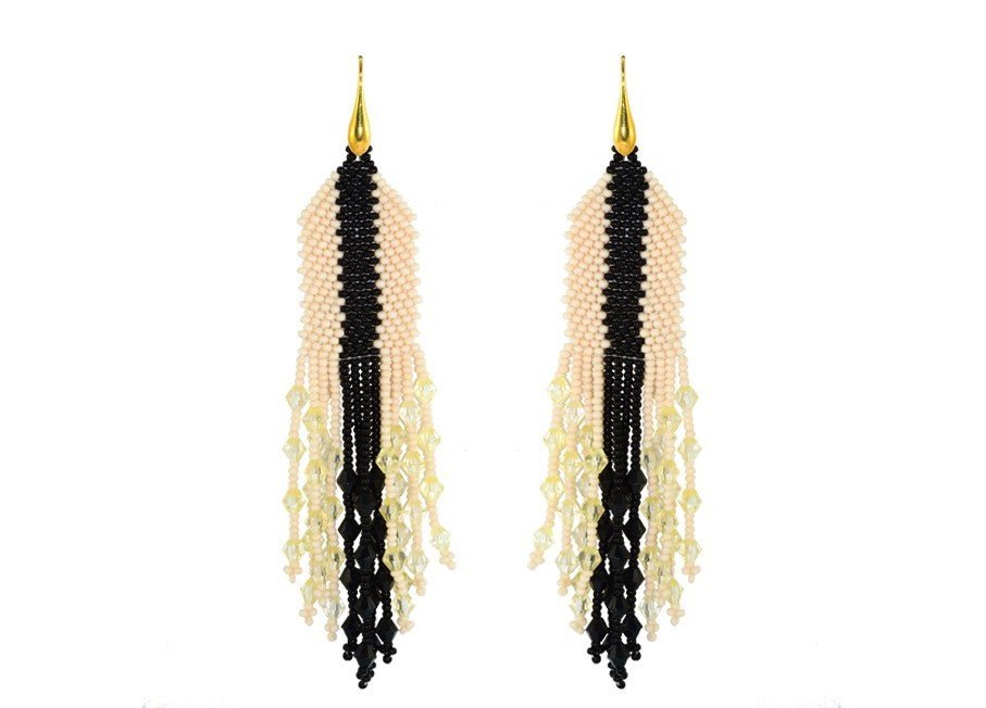 White and Black Narrow Stripe | Mojag Earrings - Miccy's Jewelz Europe