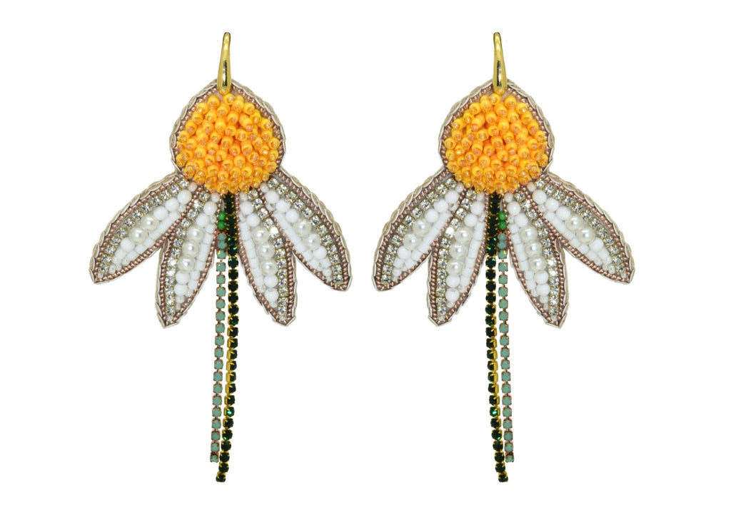 Miccy's | White Dahlia | PatchArt Earrings