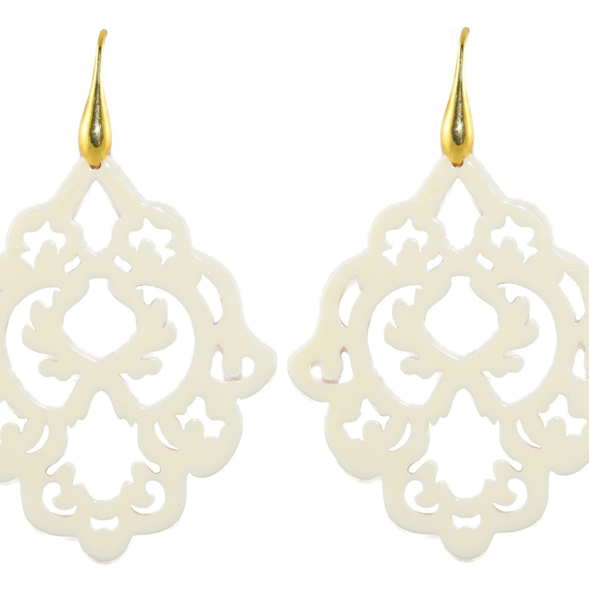 Miccy's | White Resin Ornaments Statement Earrings – Miccy's Jewelz Europe