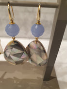 Miccy's | Grey MOP mosaic drops with gemstone