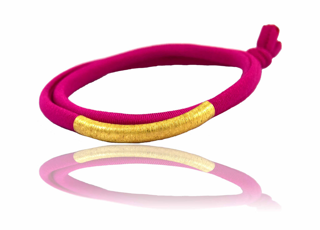 Fuchsia 14K Golden Tube Bracelet