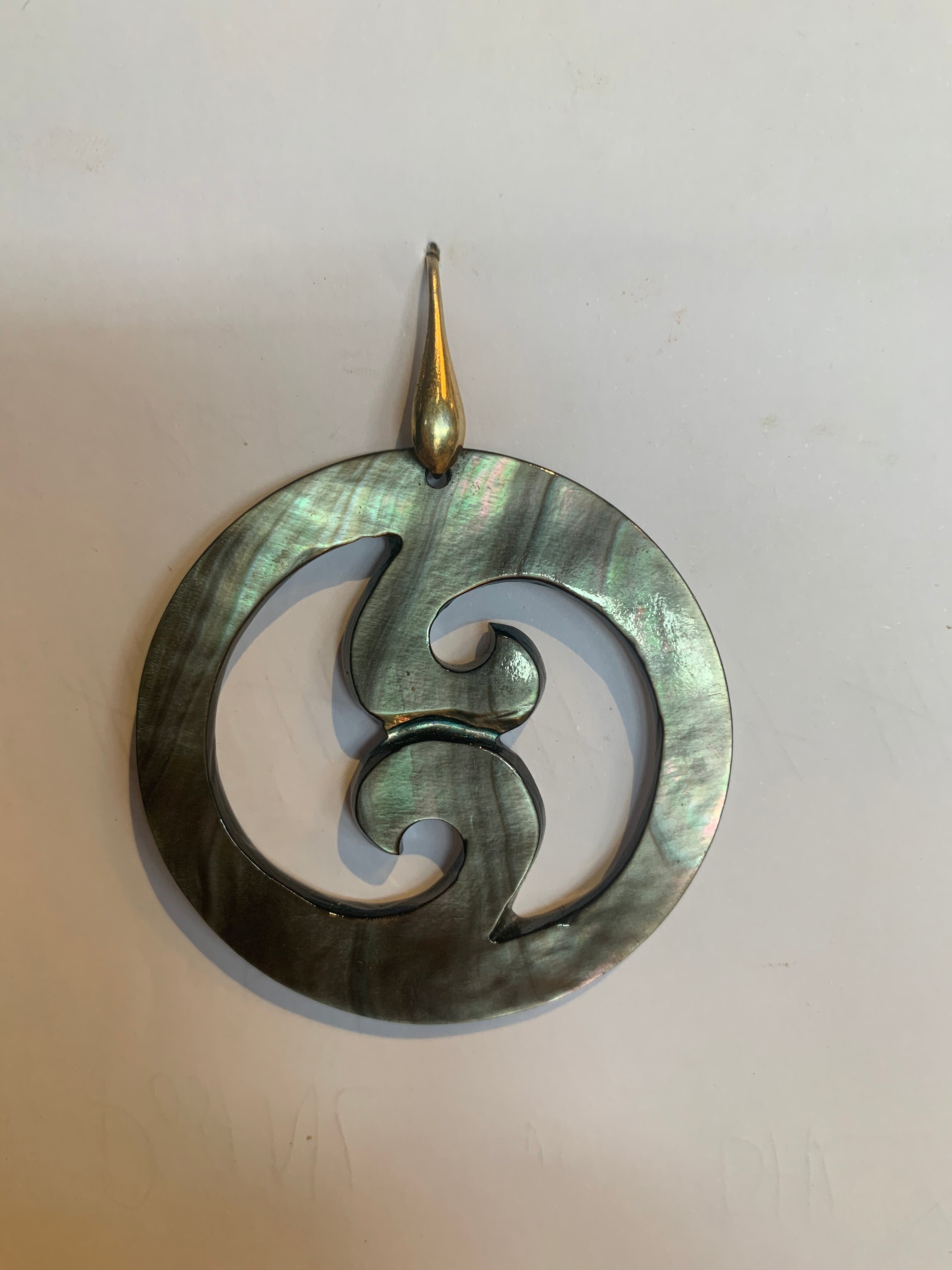 Miccy's | Grey MOP Yin Yang | Shell Earrings