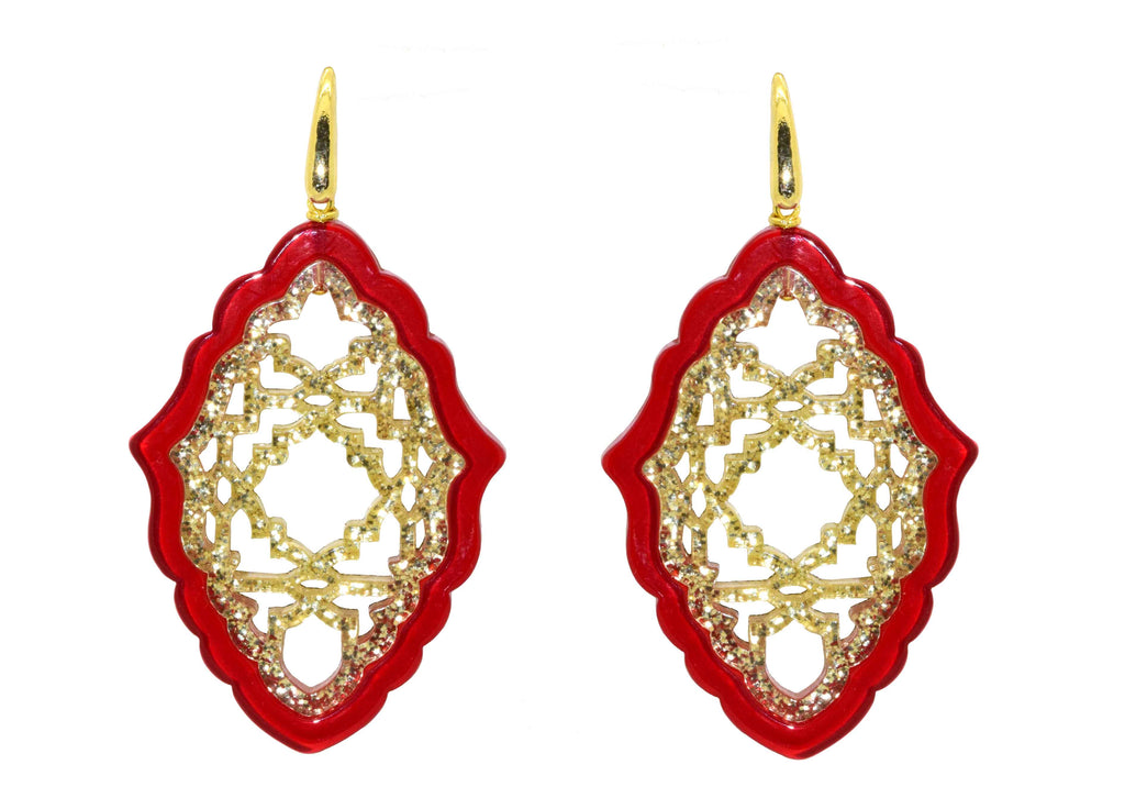 Azizi Red | Petite | Resin Earrings