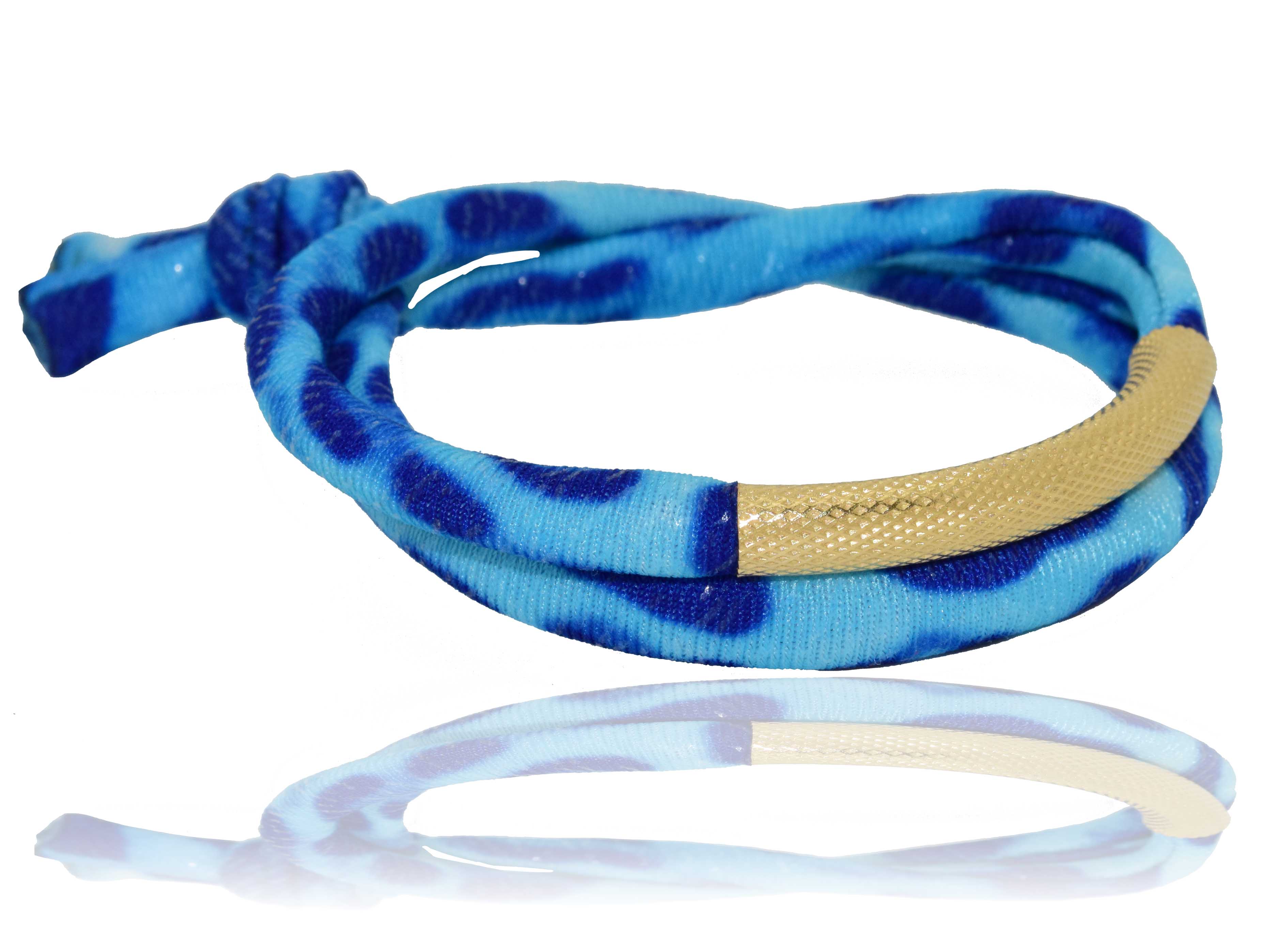 Miccy's | Blue Leopard 14K Golden Tube Bracelet