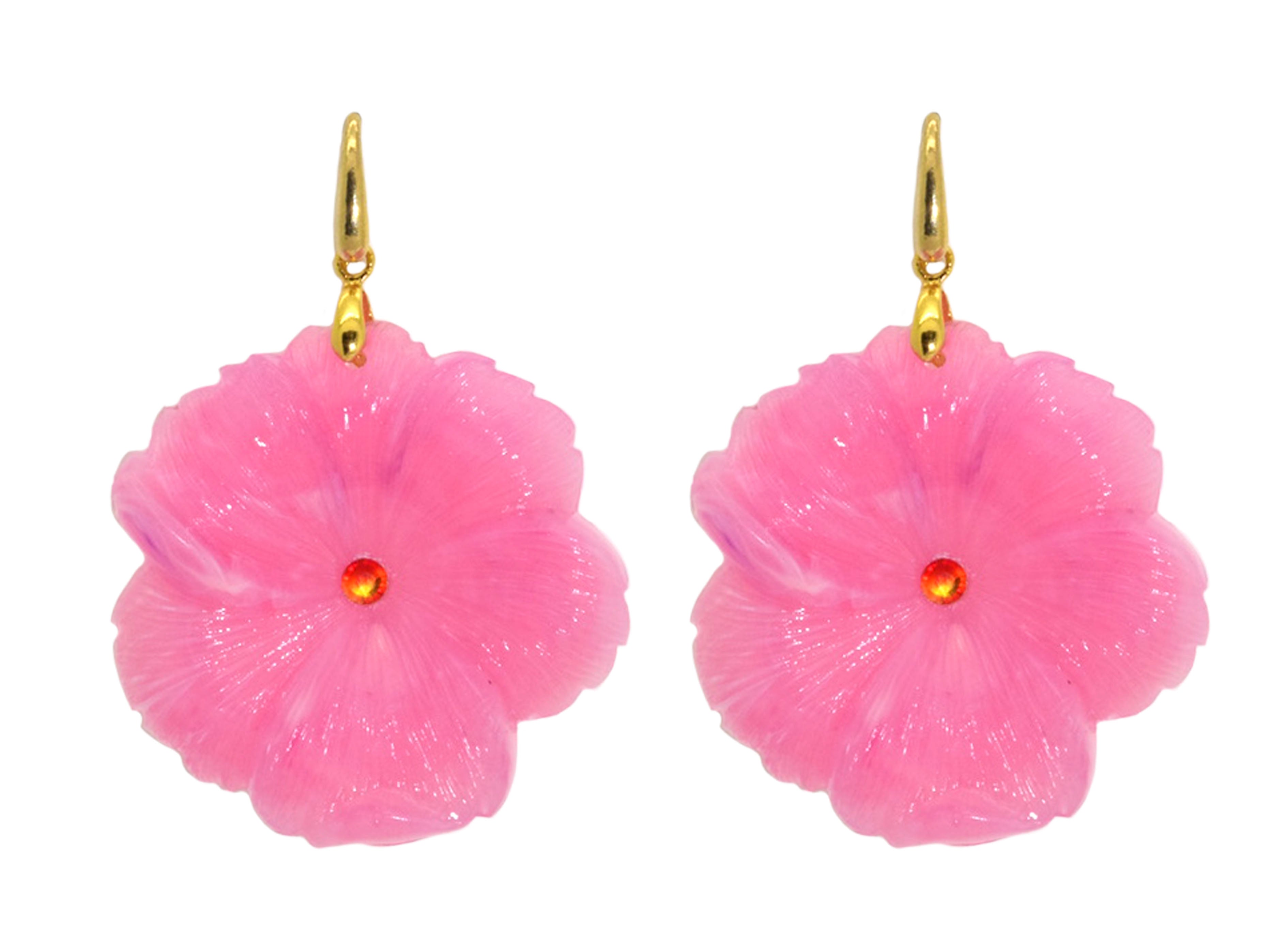 Miccy's | Hibiscus Pink | Resin Earrings