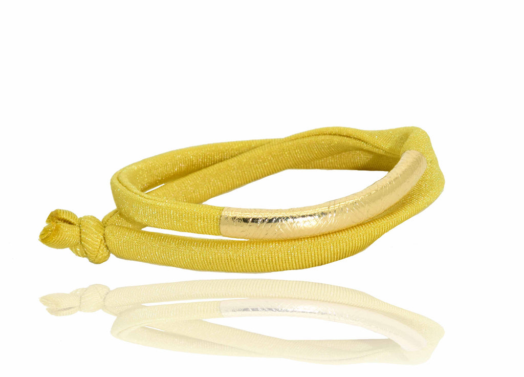 Illuminating Yellow 14K Golden Tube Bracelet
