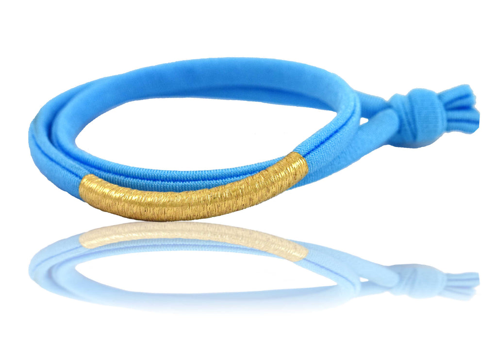 Bracelet tube bleu clair en or 14 carats
