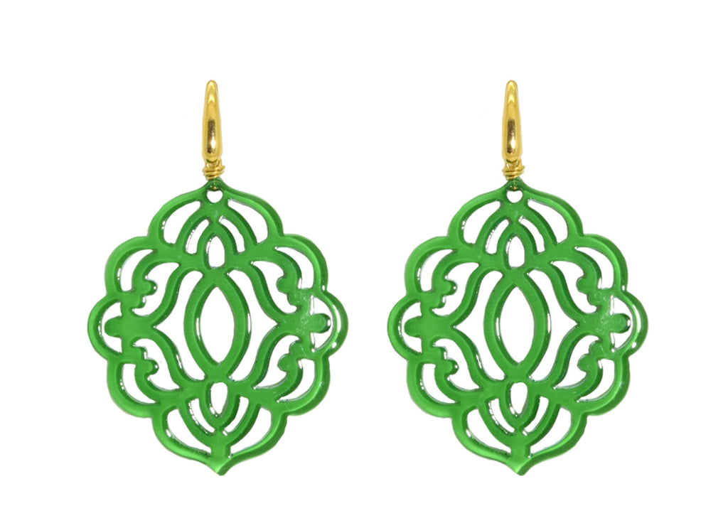 Mandala Green | Petite | Resin Earrings
