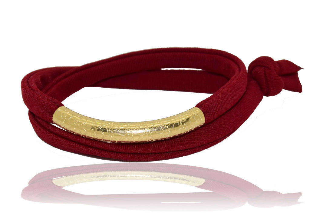 Merlot Red 14K Golden Tube Bracelet