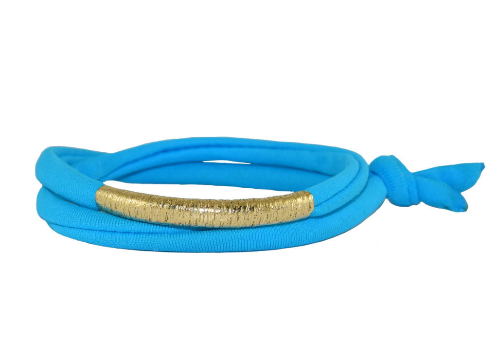 Miami Blue 14K Golden Tube Bracelet