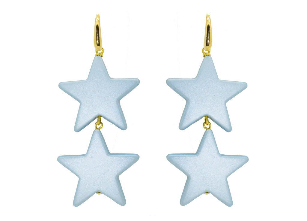 Twin Star Bleu Glace | Boucles d'oreilles en résine