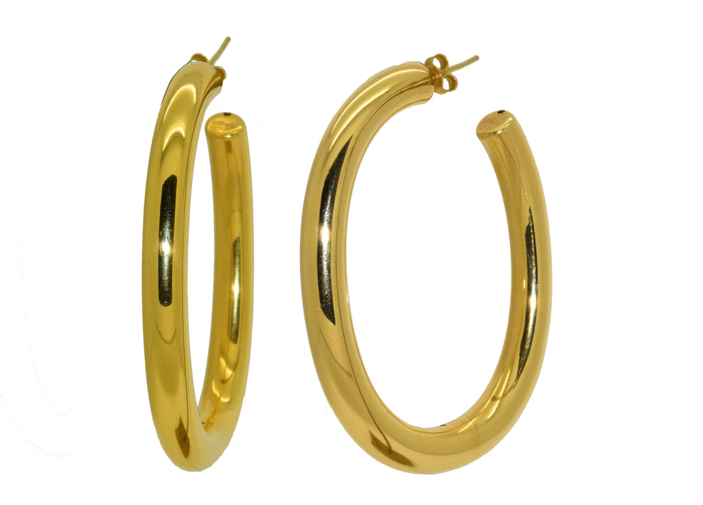 Golden Hoops | Gold Line Earrings