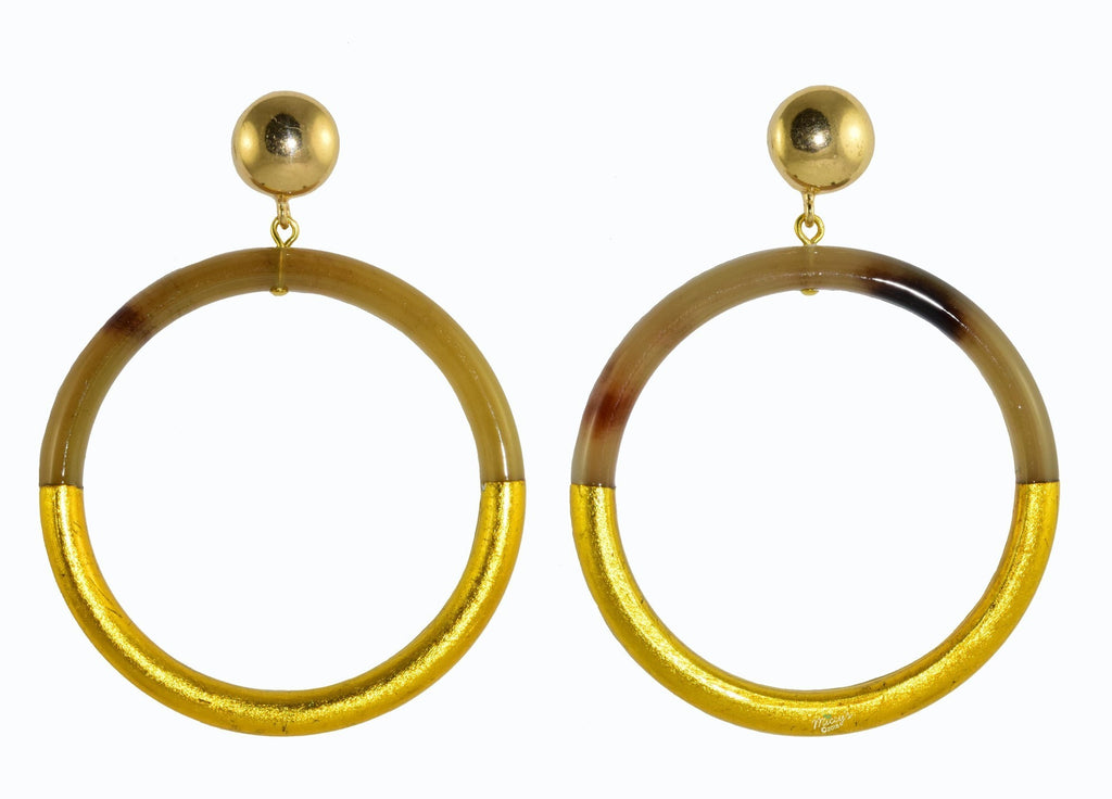 Golden Horn Hoops Medium | Horn Earrings