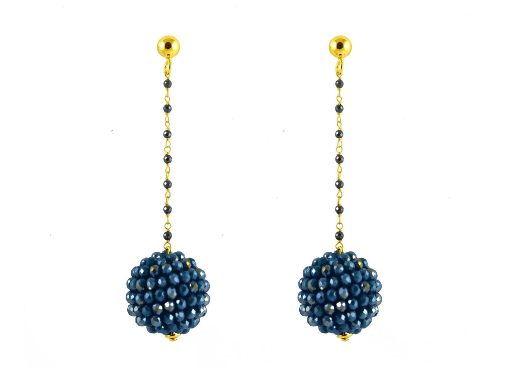 Teal Ball's | Crystals Earrings